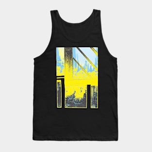 Yellow and Aqua Explosion Cityscape Tank Top